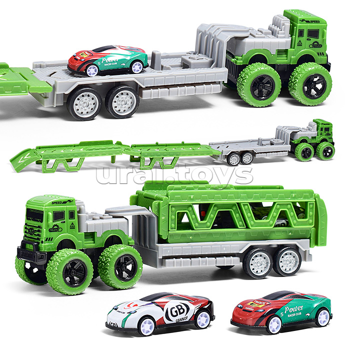 Машина "Перевозчик" ( цвет зеленый)  в пакете