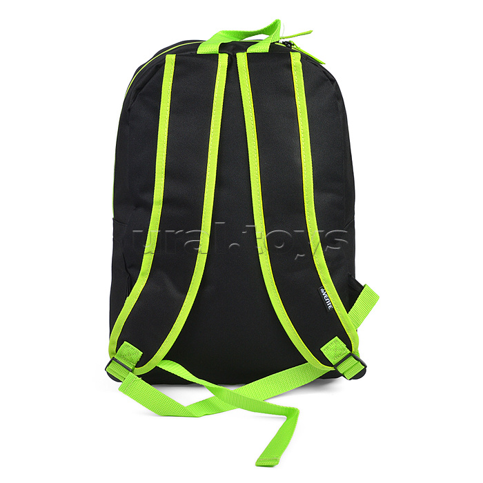 Рюкзак "Black" подростковый 40x29x17 см (14 л) 250 г, 1 отделение на молнии, 1 передний карман, черный с салатовым Рюкзак "Black" подростковый 40x29x17 см (14 л) 250 г, 1 отделение на молнии, 1 передний карман, черный с салатовым