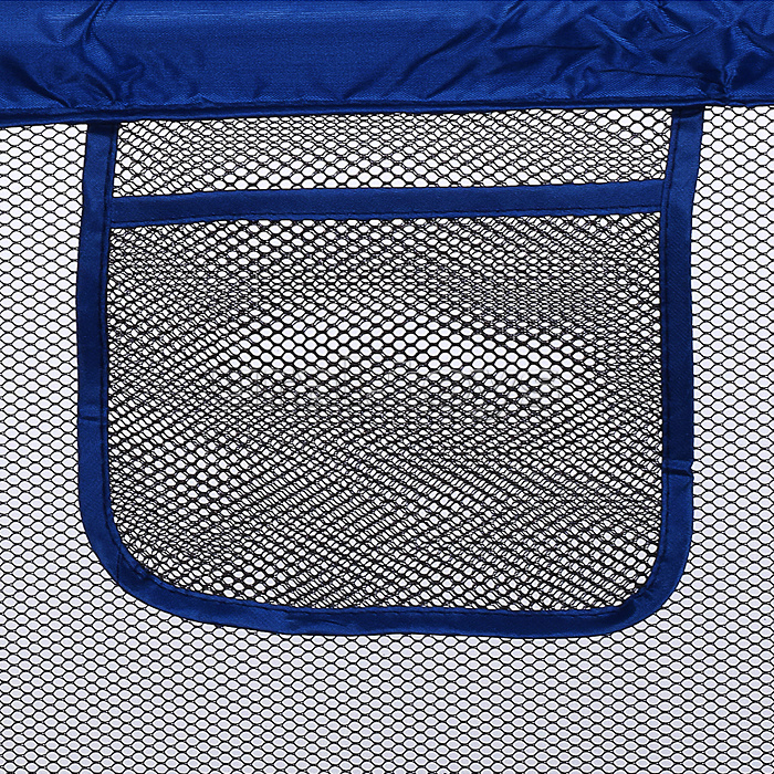 Манеж детский прямоугольный с баскетбольным кольцом и воротами (120*180*60) цвет синий