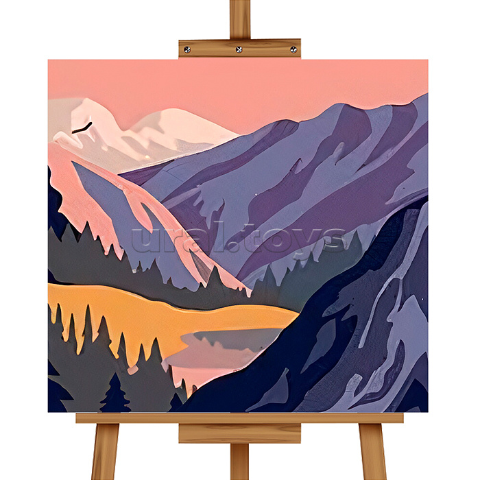 Набор для рисования "Горы" 20*20см, (цветной холст)