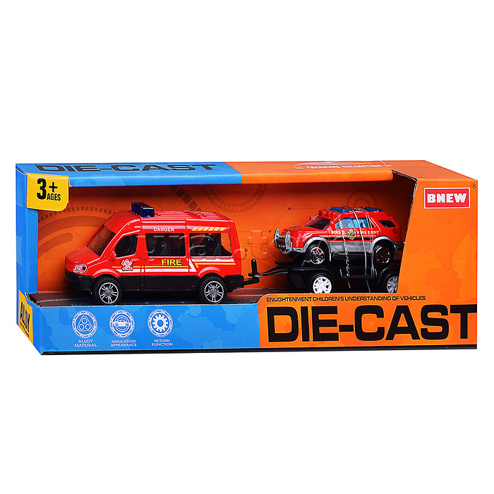 Машина "Пожарная служба" металл, в коробке
