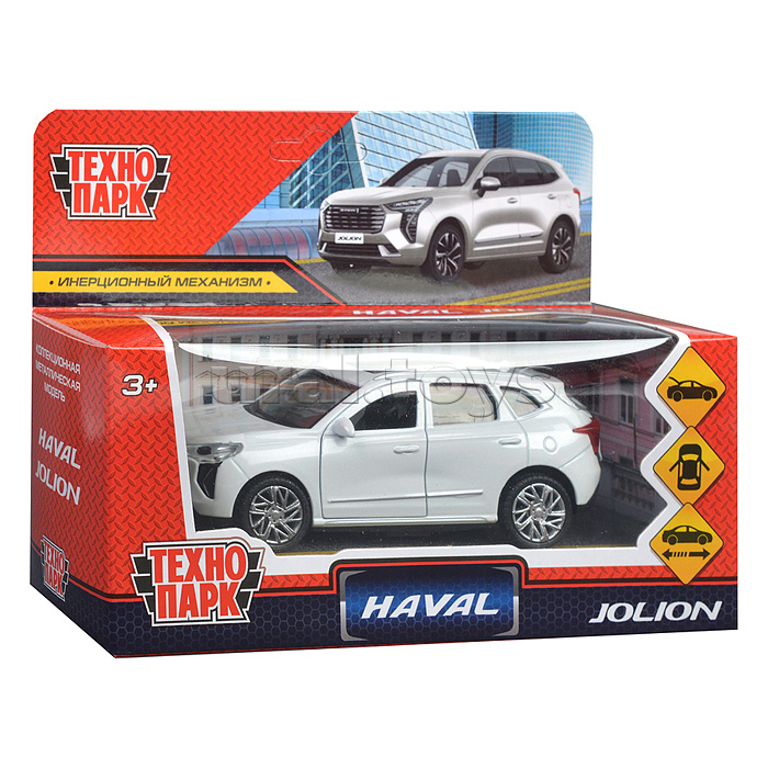 Машина металл Haval jolion 12 см, (двери, багаж, белый) в коробке