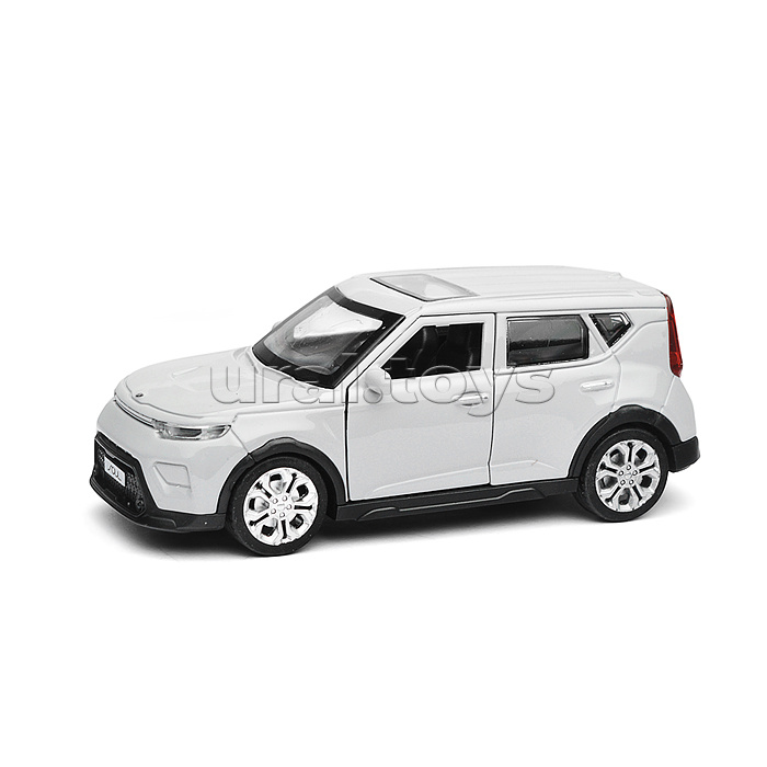 Машина металл KIA Soul 12 см, (двери, багаж., серебряный) инерц., в коробке