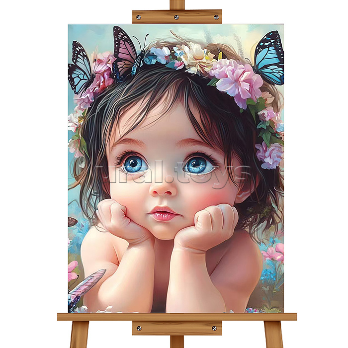 Набор для рисования "Картина по номерам 30х40 см. Мечтающая малышка"