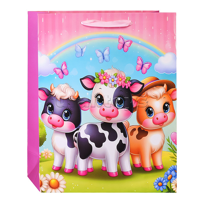 Пакет подарочный "Милые зверята" 26*32*10,5 см.