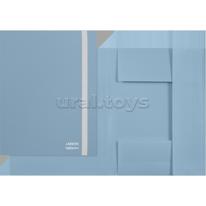 Папка с резинкой "SigNature" A4 (240х295х35 мм) 650 мкм, фактура ткань, сумеречно синяя