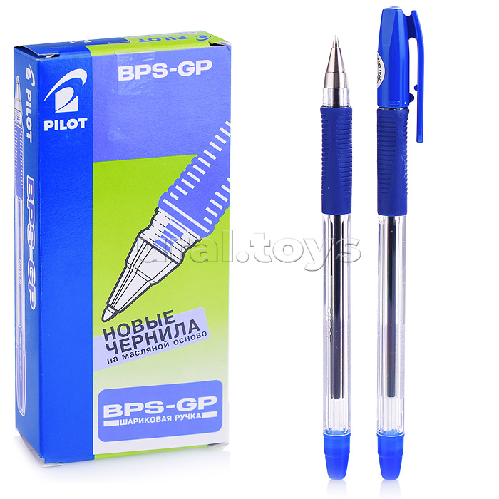 Ручка шариковая "BPS" синяя, 0,7мм, грип