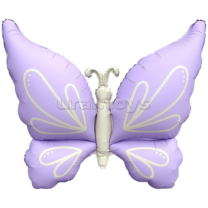 Шар (37''/94 см) Фигура, Нежная бабочка, Сиреневый, Сатин, 1 шт. в уп.
