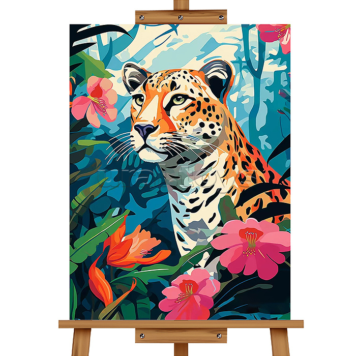 Набор для рисования "Картина по номерам 40*50 см. Леопард"