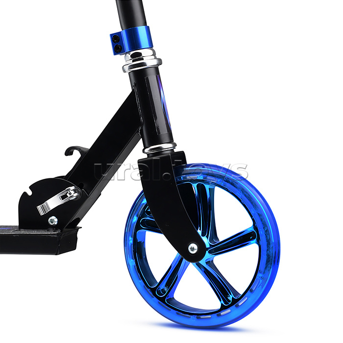 Самокат 2-х кол., синий, d 200 мм., PU, в коробке