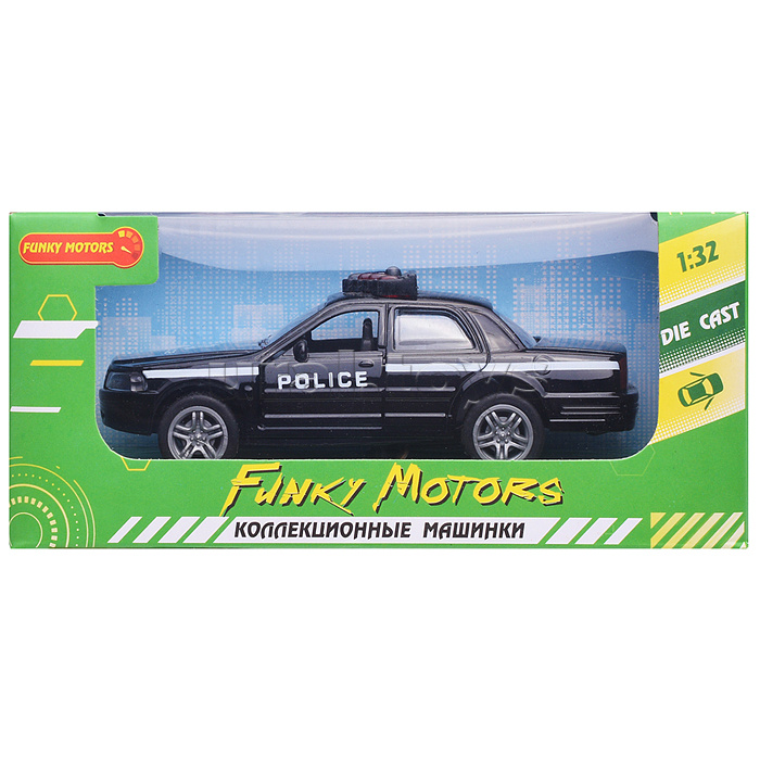 Чёрная инерционная служебная машинка Купе die-cast,1:32, открывающиеся двери