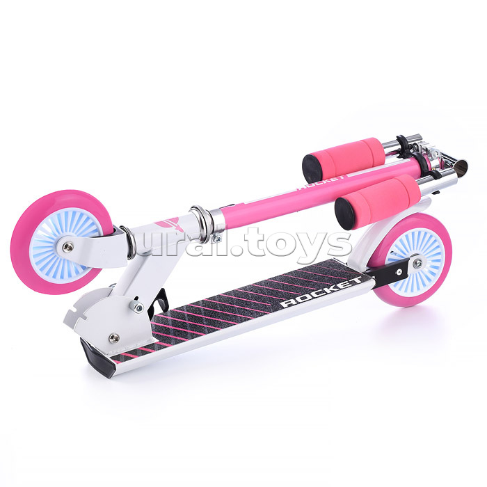 Самокат 2-х колесный ROCKET,колеса PU/ 125 мм,ABEC 7, розовый