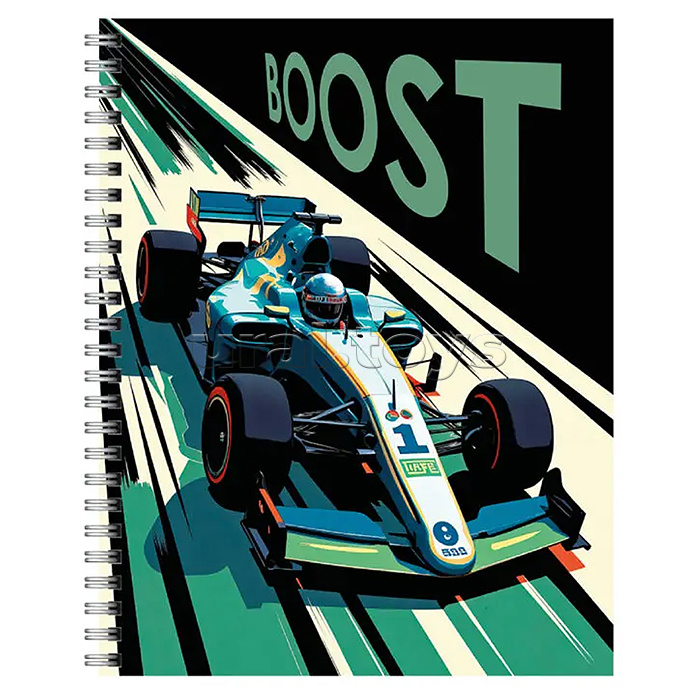 Тетрадь 96л. клетка "Formula-1" А5 гребень