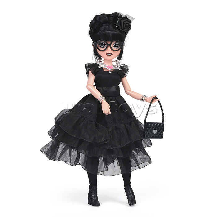 Модная кукла Glam Divas Вэнди с аксессуарами, черное платье 25 см.
