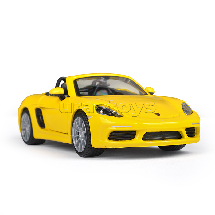 Машинка die-cast Porsche 718 Boxster, 1:32, жёлтая