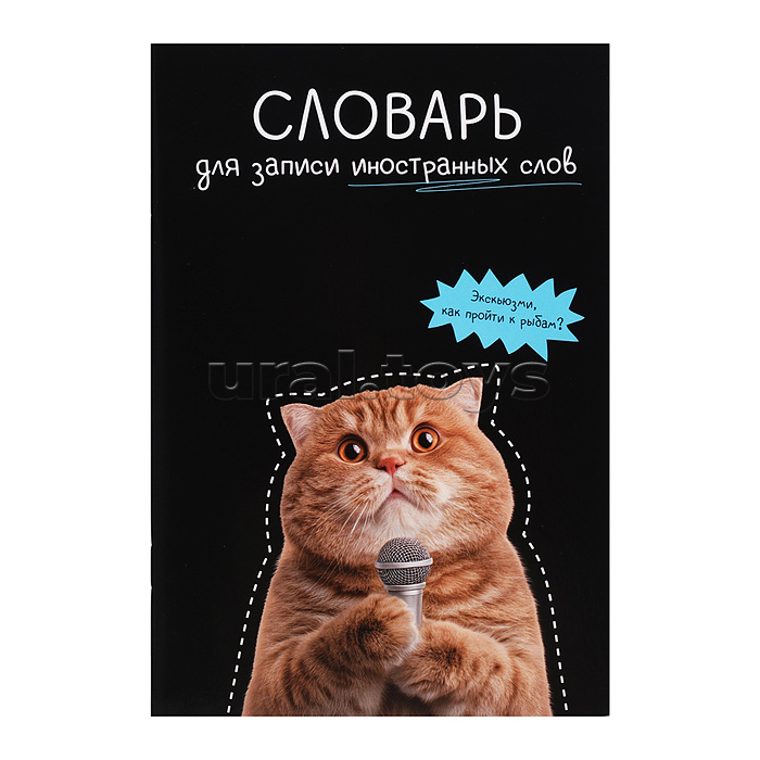 Тетрадь для изучения иностранных слов "Кот с микрофоном" А5, 24 л.