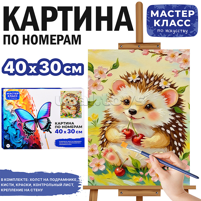 Картина по номерам MKR4030-149 "Ёжик с бантиком" 40х30 см.