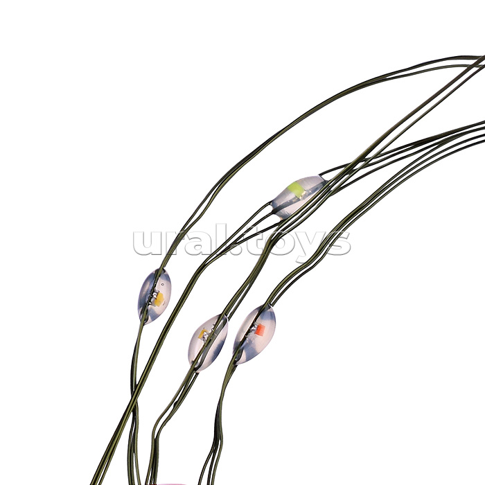 Электрогирлянда Роса 50м, 500 ламп, зеленый провод, цветая, пульт