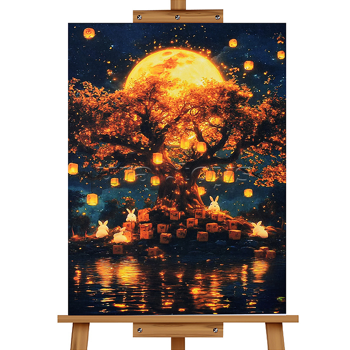 Мозаика алмазная "Ночные фонарики" 30*40см.