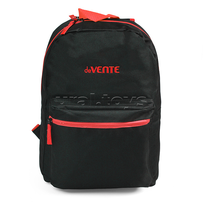 Рюкзак "Black" подростковый 40x29x17 см (14 л) 250 г, 1 отделение на молнии, 1 передний карман, черный с красным