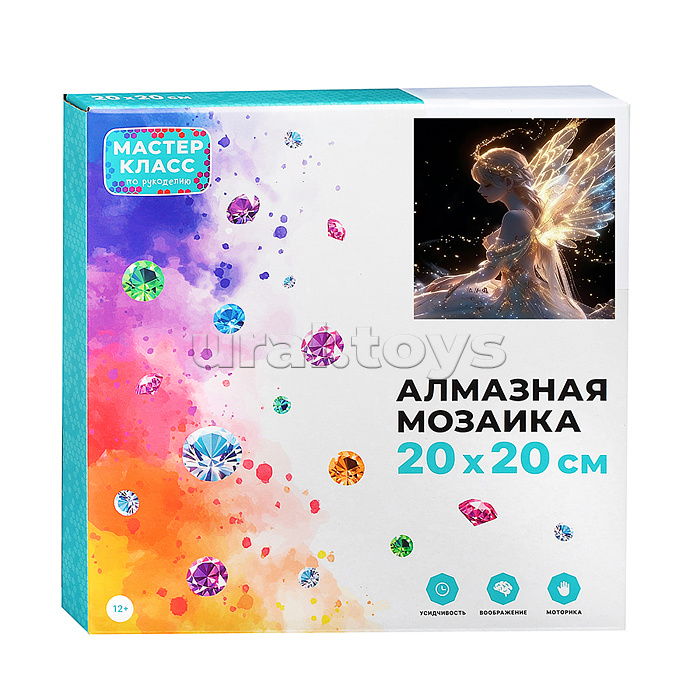 Мозаика алмазная "Ангел" (светится в темноте) 20*20 см.