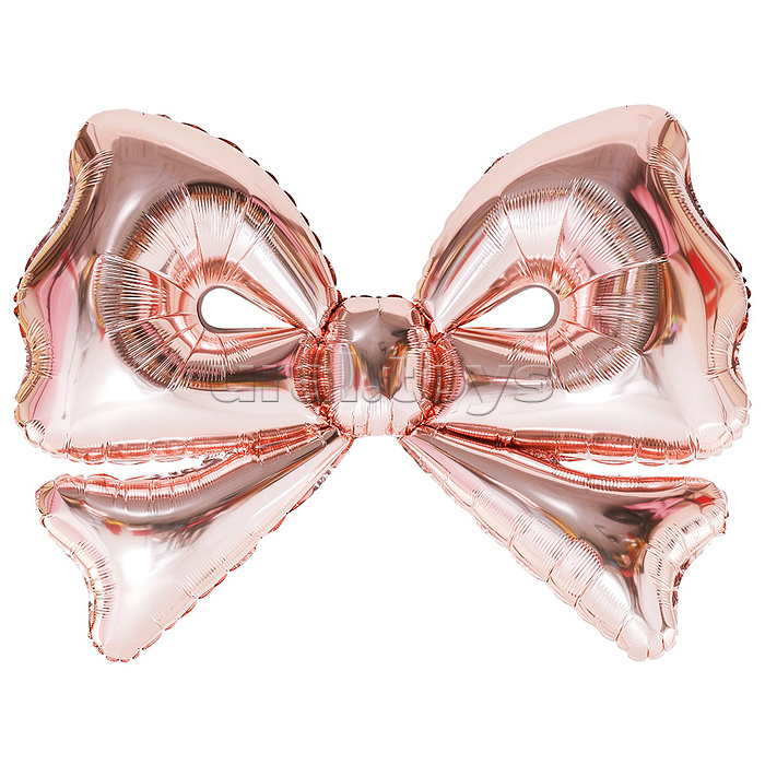 Шар (50''/127 см) Фигура, Бант, Розовое Золото, Металлик, 1 шт. в уп.