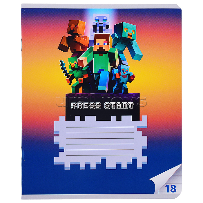 Тетрадь 18л. линейка "My Game" формат А5, на скрепке, с полями