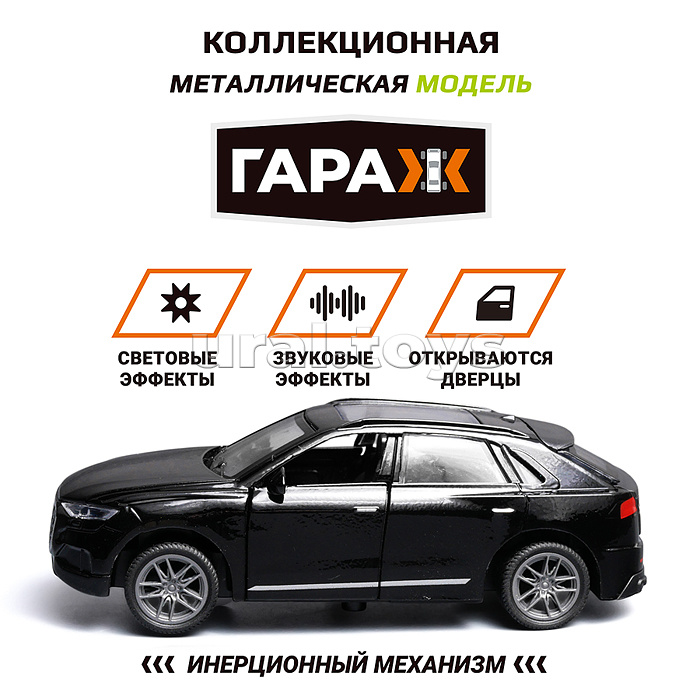 Машина "Стильный авто" 1:36 (свет, звук, откр двери, металл) в коробке (цвет черный)