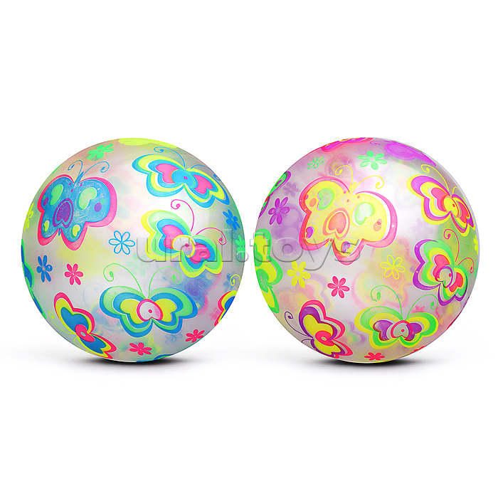 Мяч надувной детский PVC "Яркие бабочки" 22см