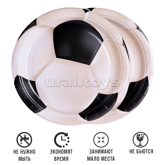 Набор посуды одноразовой "Футбольный мяч" тарелки (10 шт)