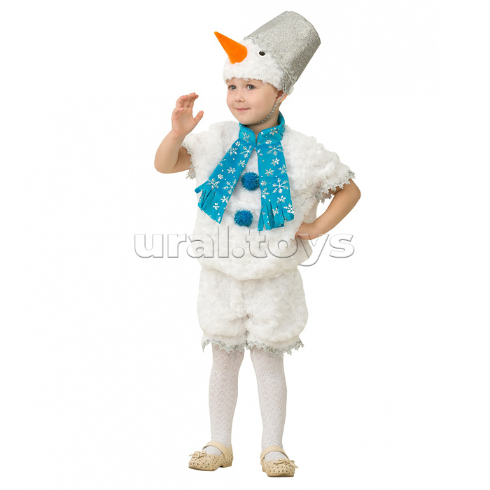 Изделие швейное для мальчиков "Снеговичок Снеговишка" (жилет, шорты, головной убор) р.110-56