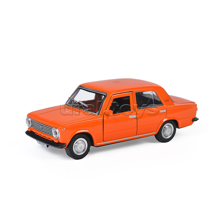 Машина металл ВАЗ-2101, 12 см, (двери, багаж, оранжевый) инерц, в коробке