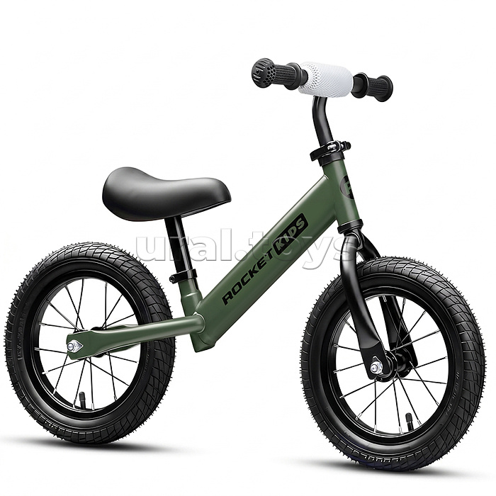 Беговел 12" Rocket R0043NEW-DGN, колеса надувные, цвет зеленый
