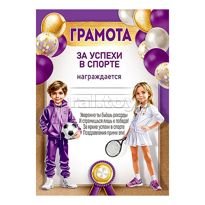 Грамота за успехи в спорте