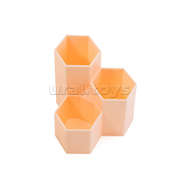 Органайзер для канцелярских принадлежностей "Combs" настольный, 11,5x11,5x12 см, пластиковый, цвет розовый