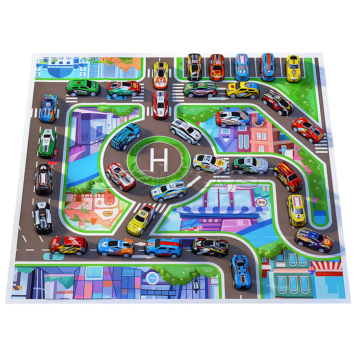 Набор машин "Мега заезд" (металл.) в коробке