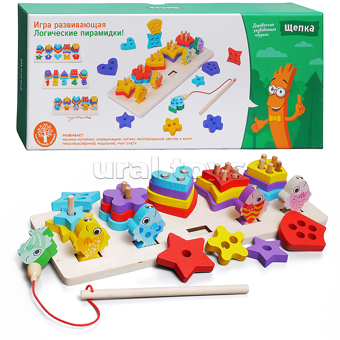Игра развивающая "Фигурная рыбалка" в коробке