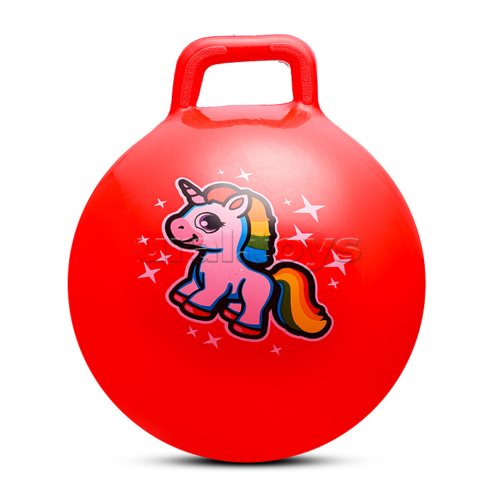 Мяч с ручкой 45см "Единорог" (цвет в ассортименте)