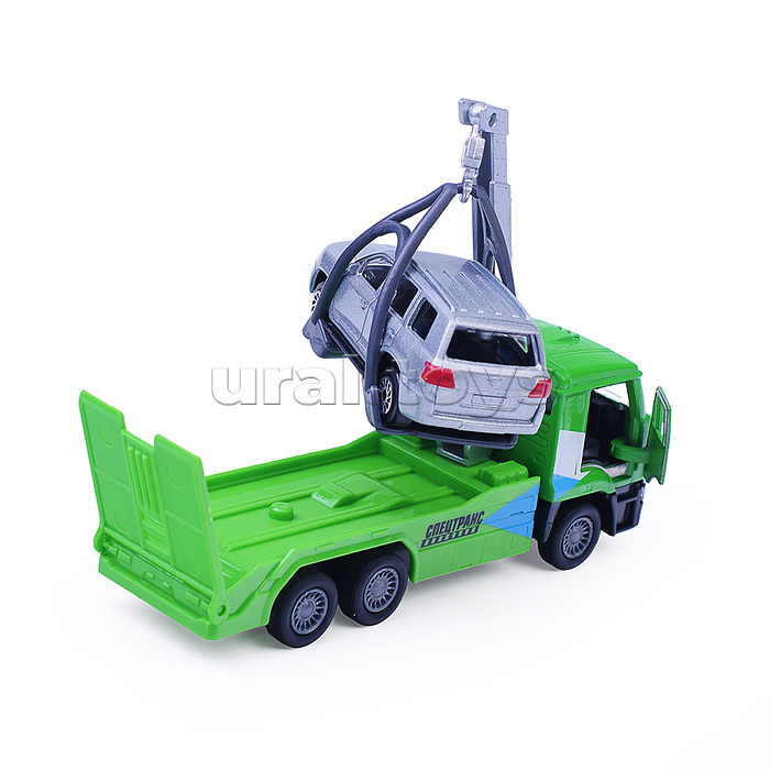 Машина металл KAMAZ Эвакуатор 12 см, (дв., подв. дет., инер.+машина 7,5 см,) в коробке