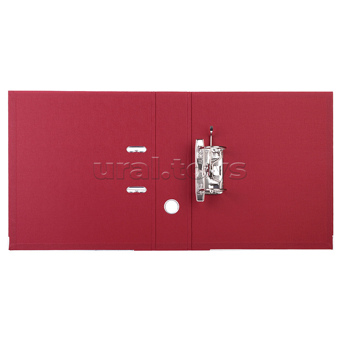 Папка с арочным механизмом, A4 75 мм PP двусторонний разобранная, металлическая окантовка, запечатка форзаца, наварной карман с этикеткой, бордовая