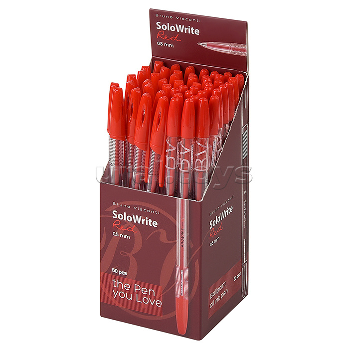 Ручка "Solo Write" шариковая, масло, 0.5 мм, красная