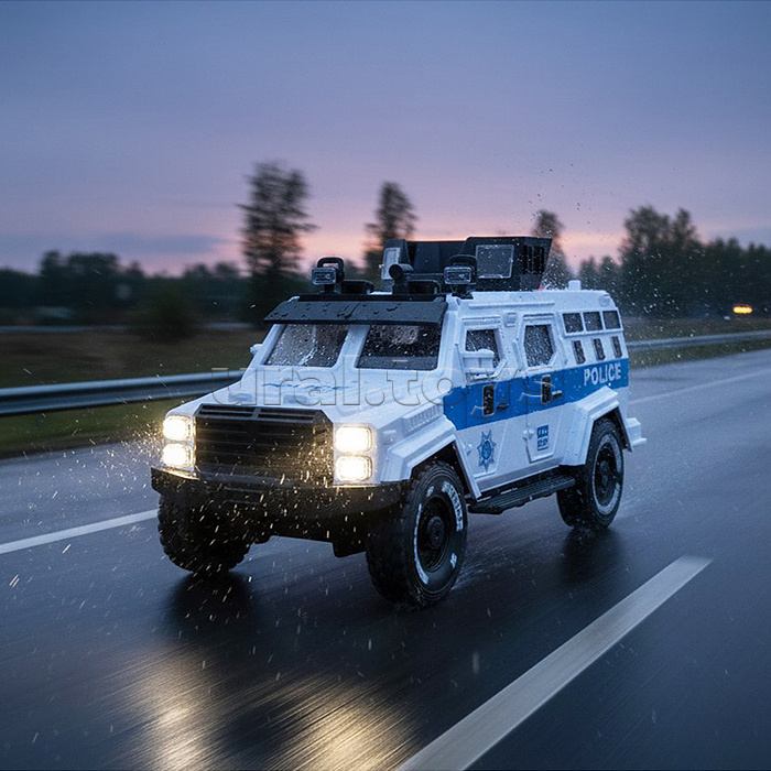 Машина "Бронеавтомобиль полиции" (свет, звук) цвет белый, в коробке