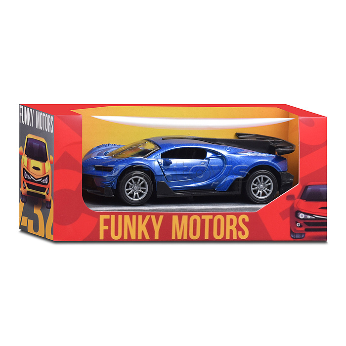 Синяя инерционная машинка спорт die-cast , 1:32