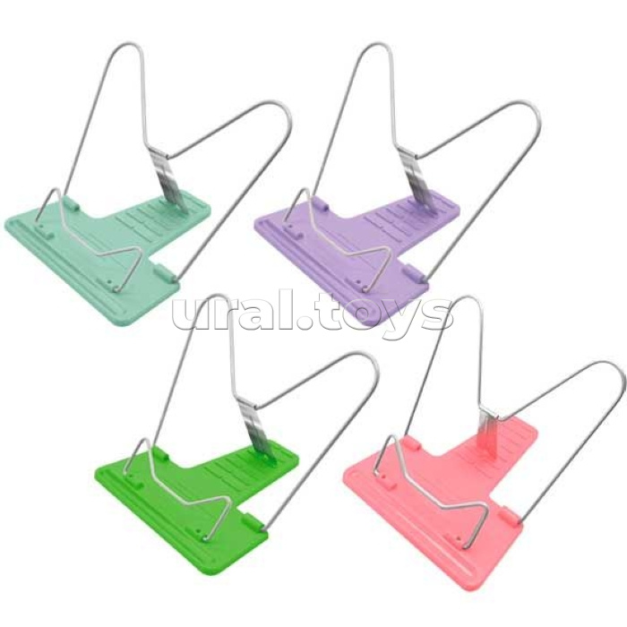 Подставка для учебников и книг "Attomex" 16x14,5x16 см, металл и пластик, вес 90 г, в пластиковом пакете с европодвесом, ассорти 4 цвета (розовый, мятный, сиреневый, зеленый)