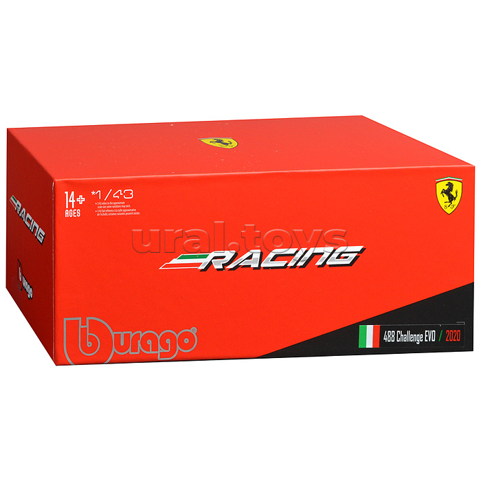 Гоночная машинка die-cast Ferrari - 488 Challenge EVO 2020, 1:43, красная