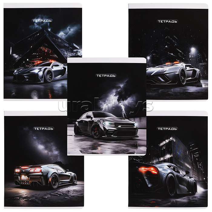 Тетрадь 48 л, клетка "Сити-драйв" А5+, мягкий переплёт (2 скобы)