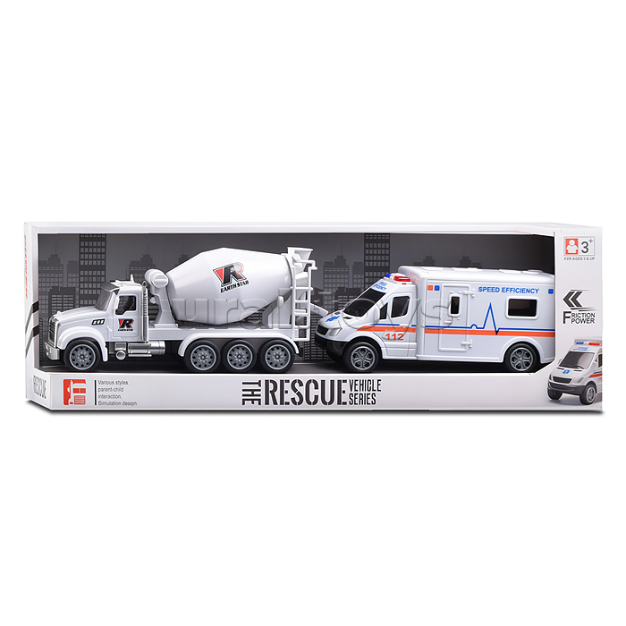 Набор машин "Рабочий транспорт" (инерционные) в коробке