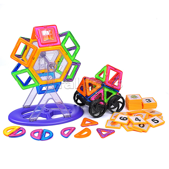 Конструктор магнитный, большой размер дет. (75 дет.), в пакете