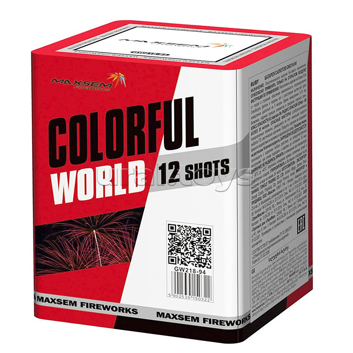Батарея салютов "Colorful World" (0,8" х 12 залп.) * в кор. 36 шт. (красная этикетка). Срок до 01.02.30