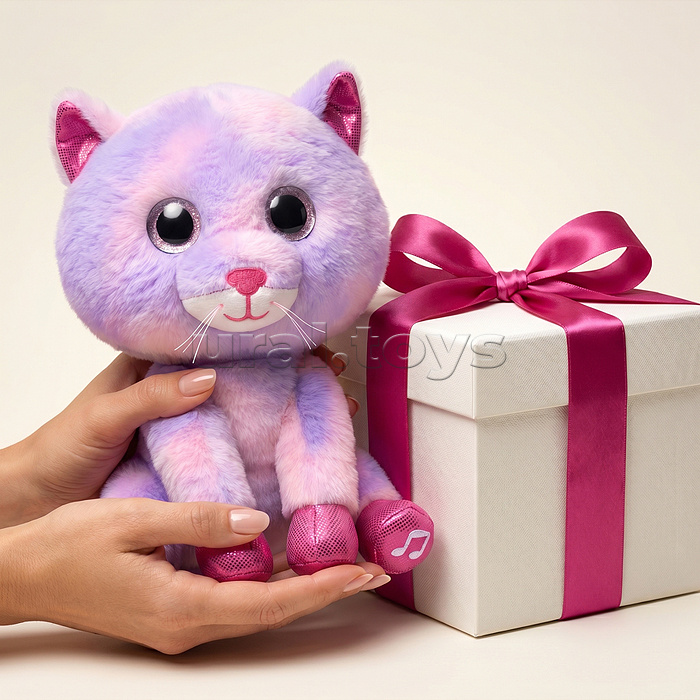 Кошка "Лапочка" свет, звук, в коробке